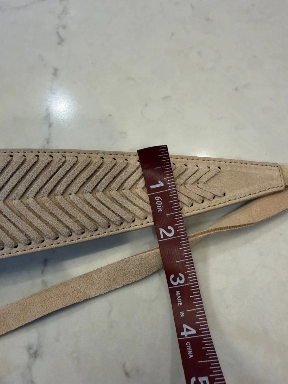 Vintage Wide Braided Tie-Waist‎ Belt in Taupe